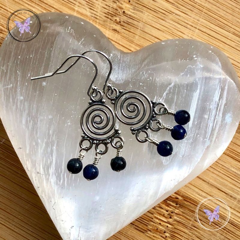 Sodalite Swirl Chandelier Earrings
